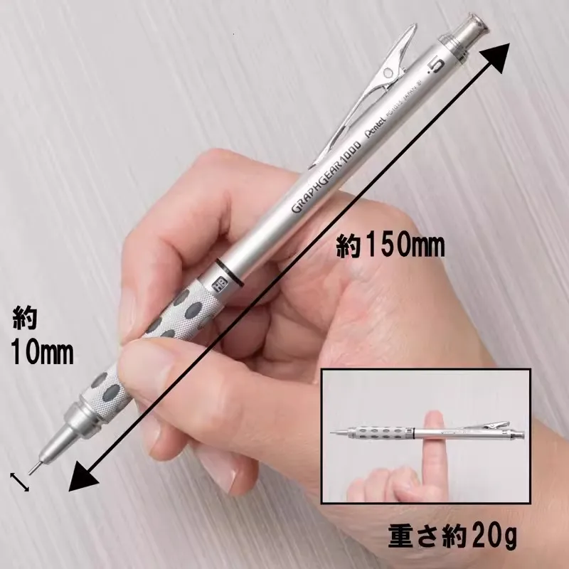 Imagem -06 - Full Metal Lápis Mecânico Gráfico Gear1000 Punho Fosco Cabeça Telescópica Chumbo Break-proof Lápis de Desenho Bonito Japão