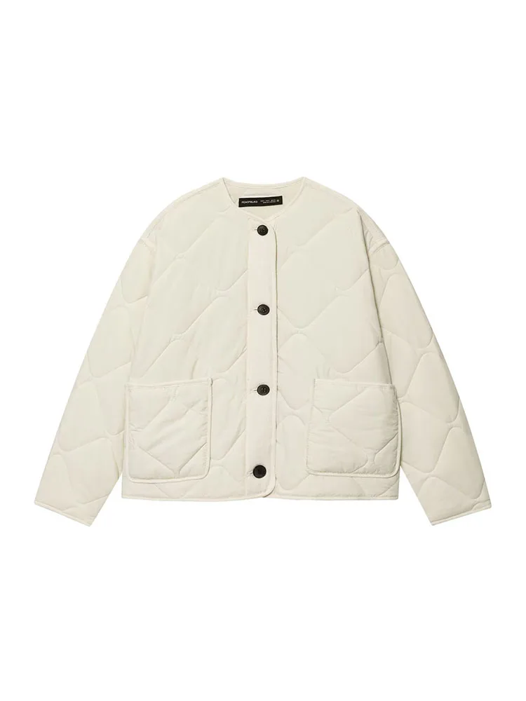 2025 chaquetas de otoño para mujer, abrigos acolchados, moda sólida, holgada, forro de algodón de un solo pecho, chaqueta de calle elegante para mujer, prendas de vestir exteriores