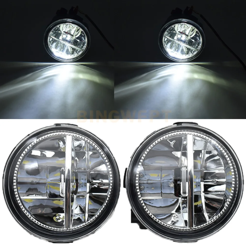 2PCS Fog Light + Daytime Running Light Car Front Bumper LED Fog Lamp For Nissan Patrol 3 III Y62 2010 2011 2012 2013 2014 2015