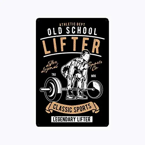 WONDERCAVE Old School Lifter Classic Sports Legendary Lifter Metal Tin Sign for Bar Cafe Garage Wall Decor Retro Vintage