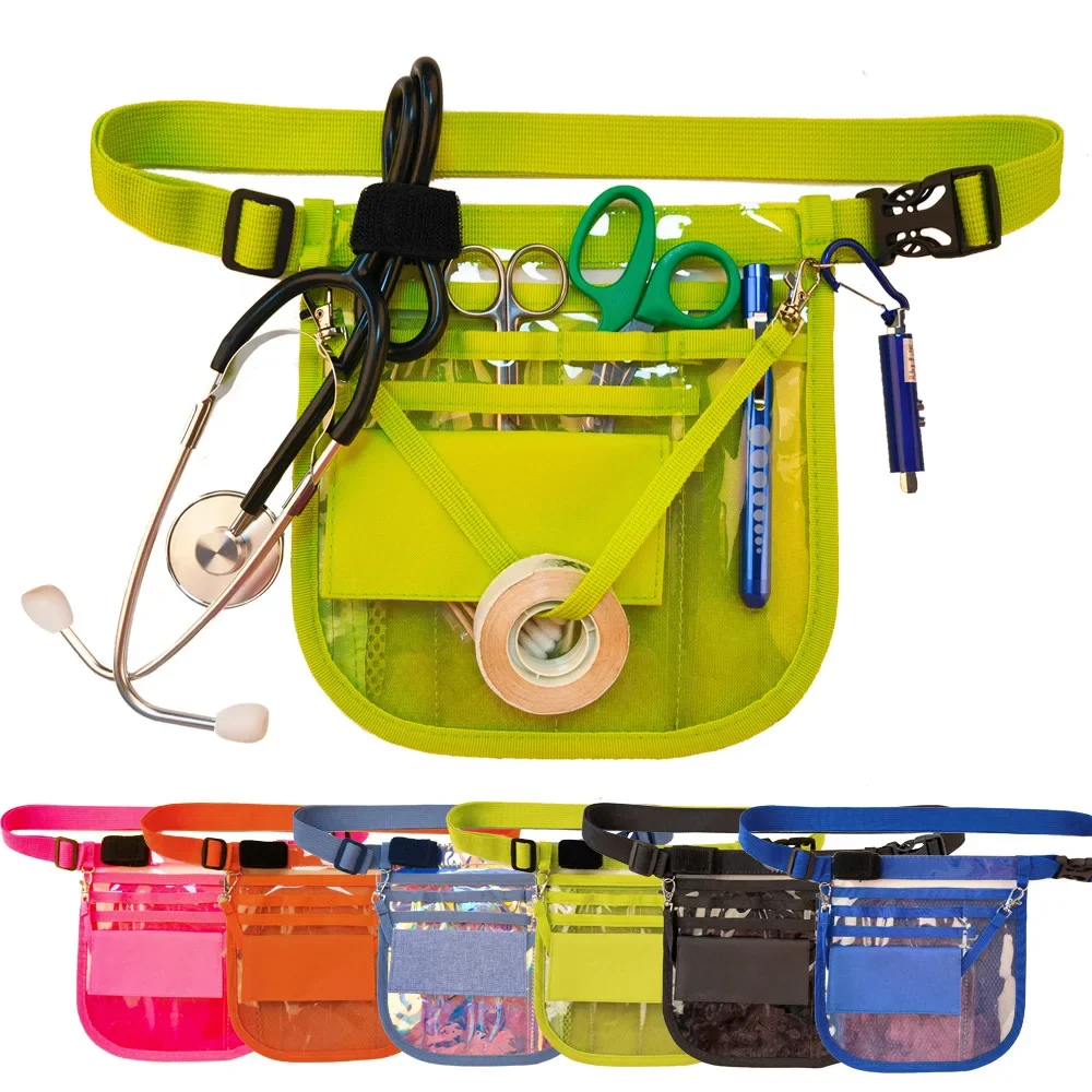 New Clear Transparent Waist Pack Medical Nurse Organizer Waterproof Pvc Nurse Pouch Waist Bags Custom Logo Fanny Pack Organiser