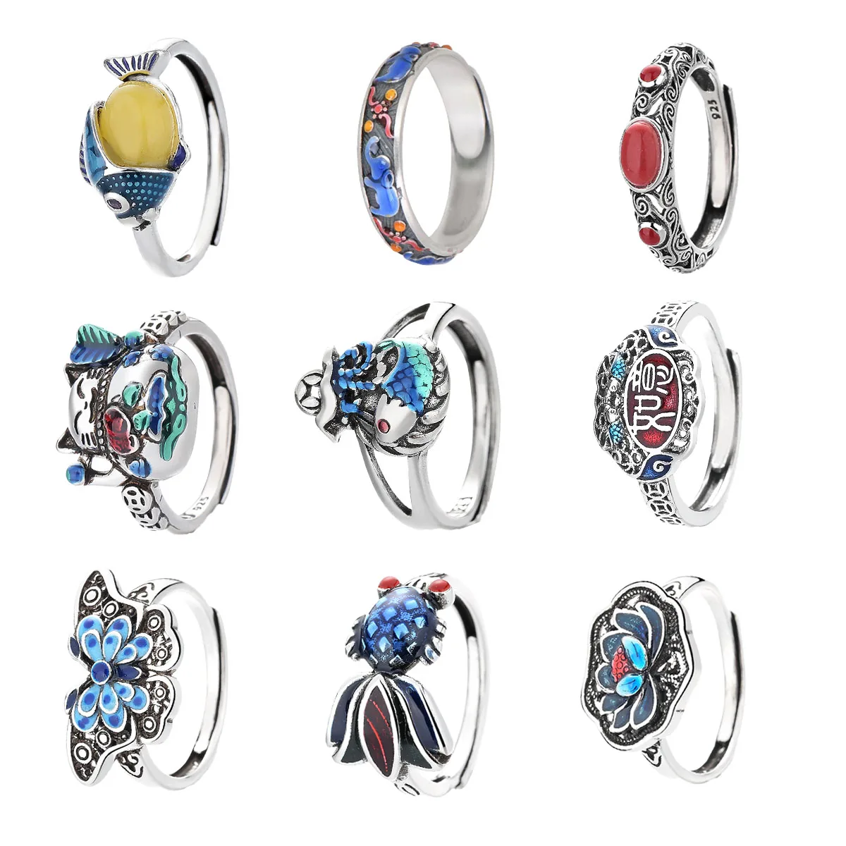 

Cute Fortune Cat Shape Opening Rings For Women Silver Color Vintage Frog Toad Animal Delicate Finger Ring Girl Fashion Jewelry