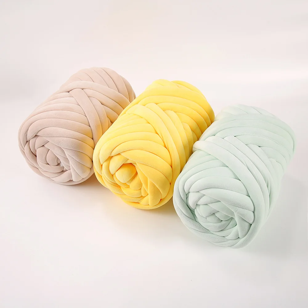 Crystal Velvet Filled Yarn Long Yarn 3cm Thick Handmade Woven Wool Blanket Line Cloth Strip Pillow New DIY Cat Nest Line Yarn