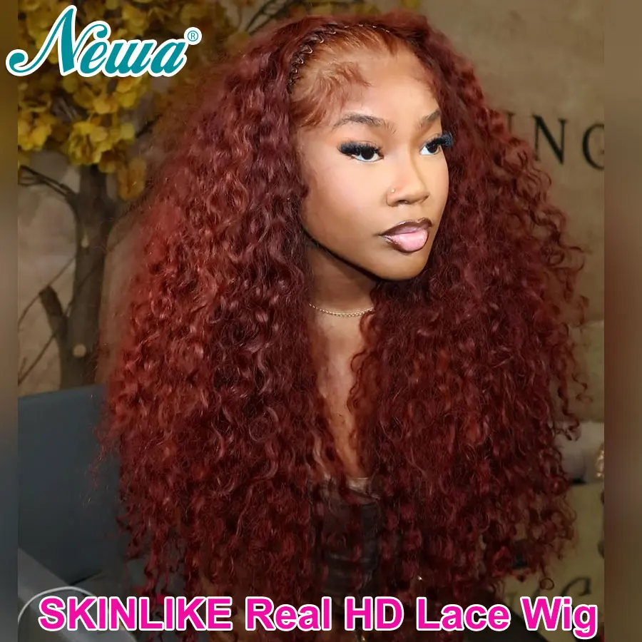 Newa Hair Curly Human Hair 13x6/13x4 HD Lace Full Frontal Wig Pre Plucked Colored Glueless Wig 6x6 HD Lace Closure Wig For Women