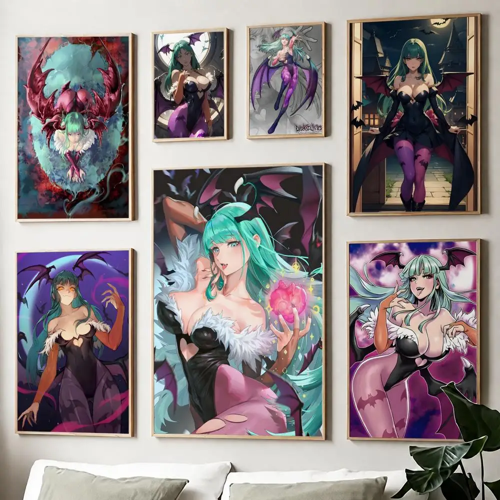 Anime D-Darkstalkers M-Morrigan Poster Paper Print Home Living Room Bedroom Entrance Bar Cafe Art Painting Decoration