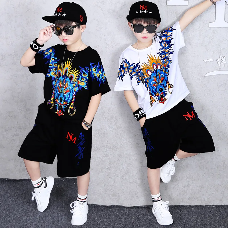 

Children's Clothing Sets for Boys 4 6 7 8 10 12 Years Summer Kids Clothes Tracksuit Teen Boy Outfit Suit Cotton T-shirt + Pants