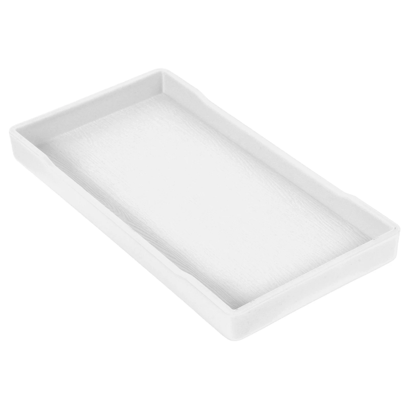 

Thickened Bathroom Tray White Wood Grain Melamine Vanity Organizer Rectangle Shape Storage Plate for Countertop Jewelry Holder