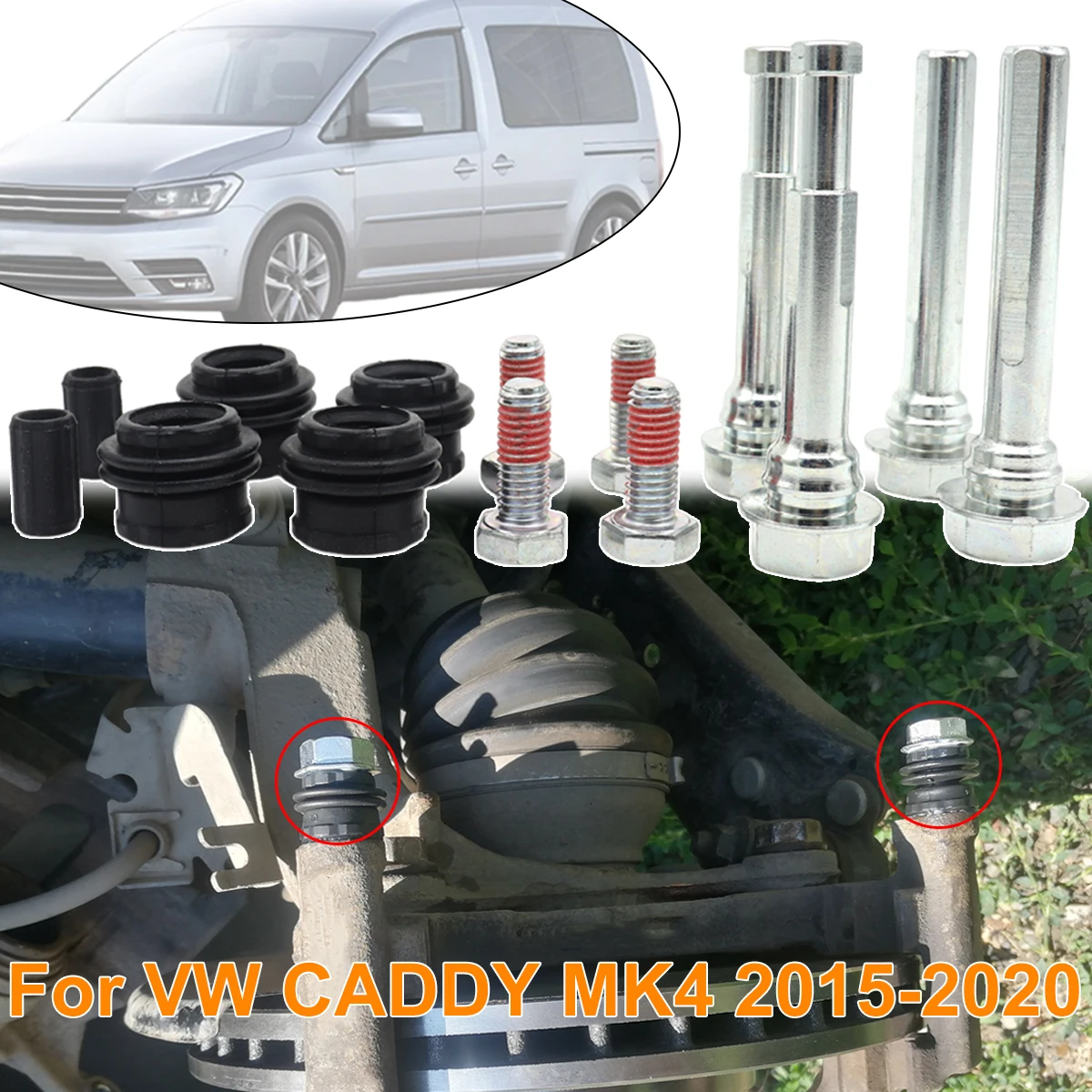 

Rear Left Right Brake Cylinder Slider Guide Pin For Disc Housing Bolts Rubber Bushing Boot Seal Kit For VW CADDY MK4 2015-2020
