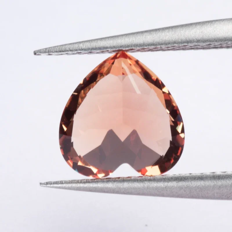 Sapphire Heart Shape Orange Color Gemstone for Charms Jewelry Making DIY Ring Materials Selectable AGL Certificate Lab Grown