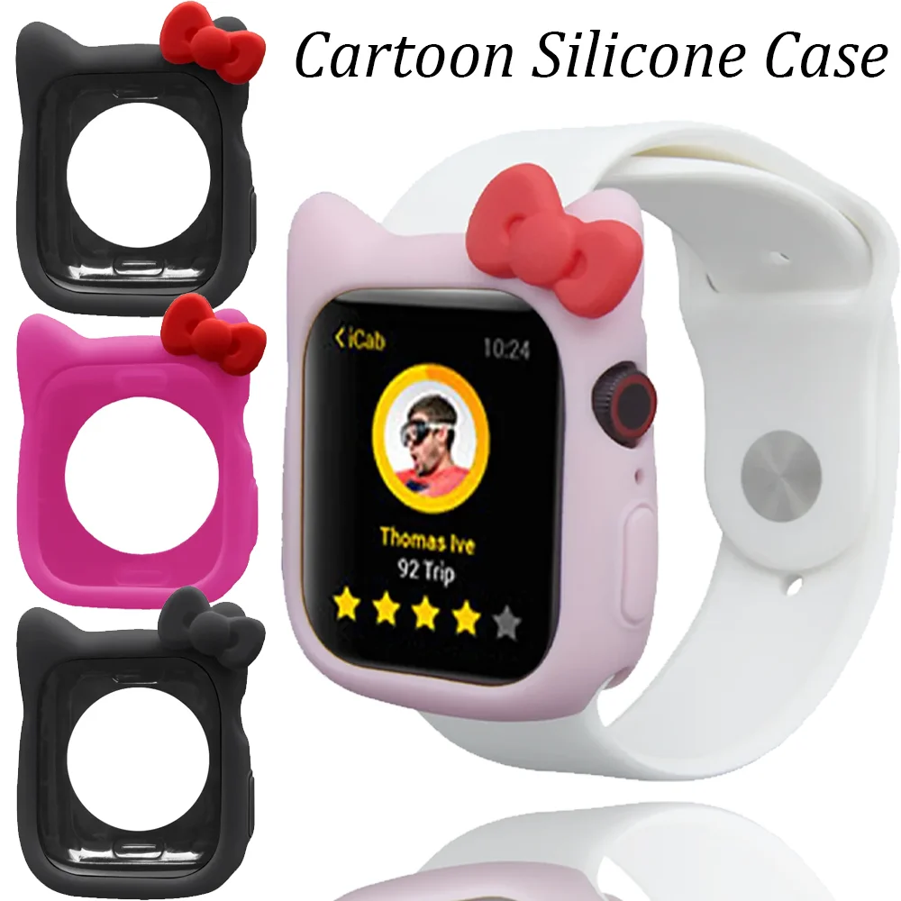 Cartoon Silicone Case For Apple Watch 11 10 46/42mm Series 9 8 7 45/41mm Protective Shell iWatch 6 5 4 SE3 44/40mm Replace Shell