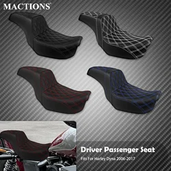 Two-Up Driver Passenger Seat Motorcycle Front Rear Cushions Leather Driver Seat For Harley Dyna 2006-2017 Fat Bob Low Rider FLD