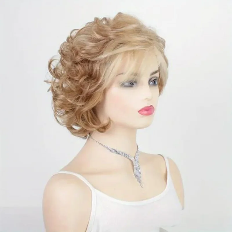 شعر مستعار اصطناعي رقيق قصير للسيدات أنيق وأنيق