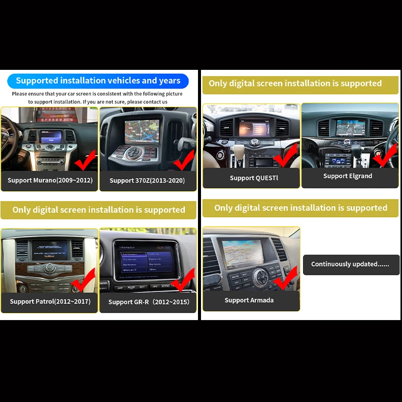 وحدة Apple CarPlay اللاسلكية لنيسان مورانو 370Z كويست Elgrand Patrol GR-R Armada اللاسلكية أندرويد السيارات النسخ المتطابق