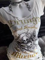 Hot Girl Halter T-shirt Skull Print Y2K Woman Clothing Slim Aesthetic Crop Top Harajuku Vintage Short Sleeve 90s Emo Tees Grunge