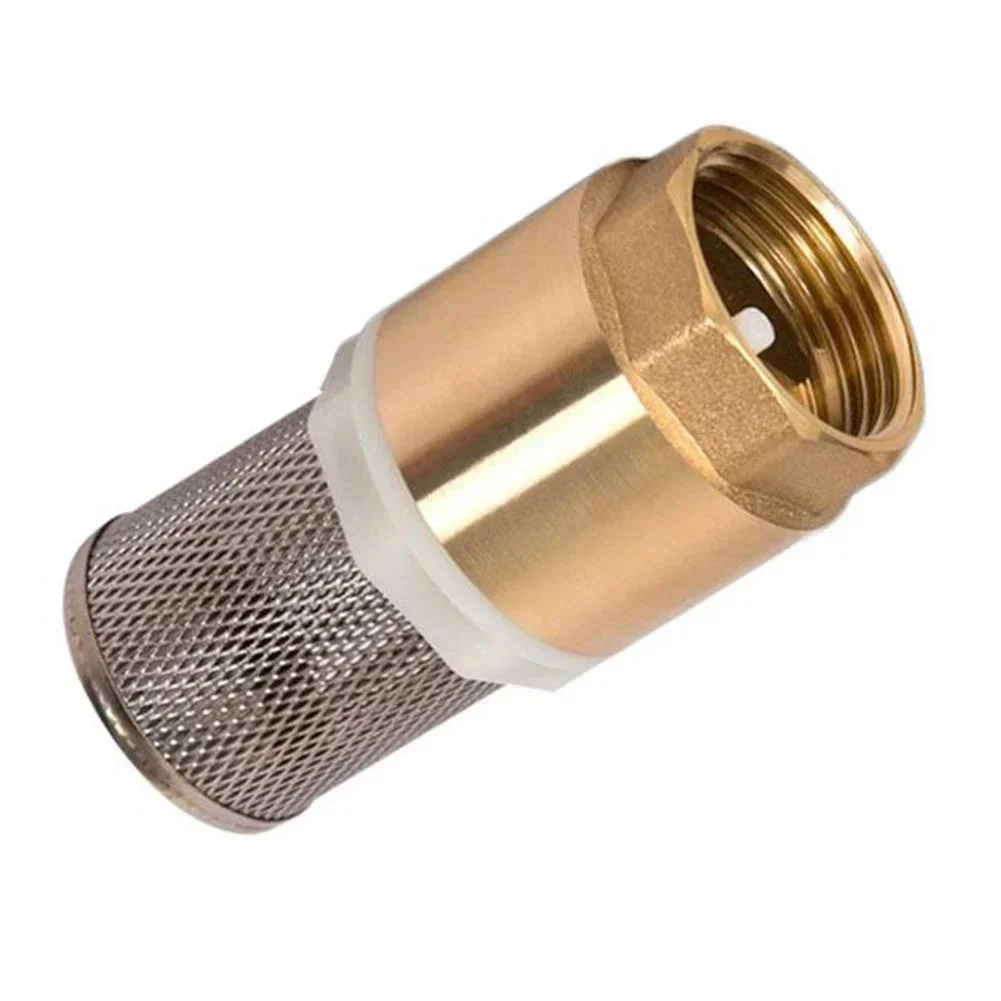 1pc Bottom Well Brass Foot Valve DN25 Copper Water Pump Inlet Pipe With Filter Vertical Check Valve Internal Thread 1 Inch