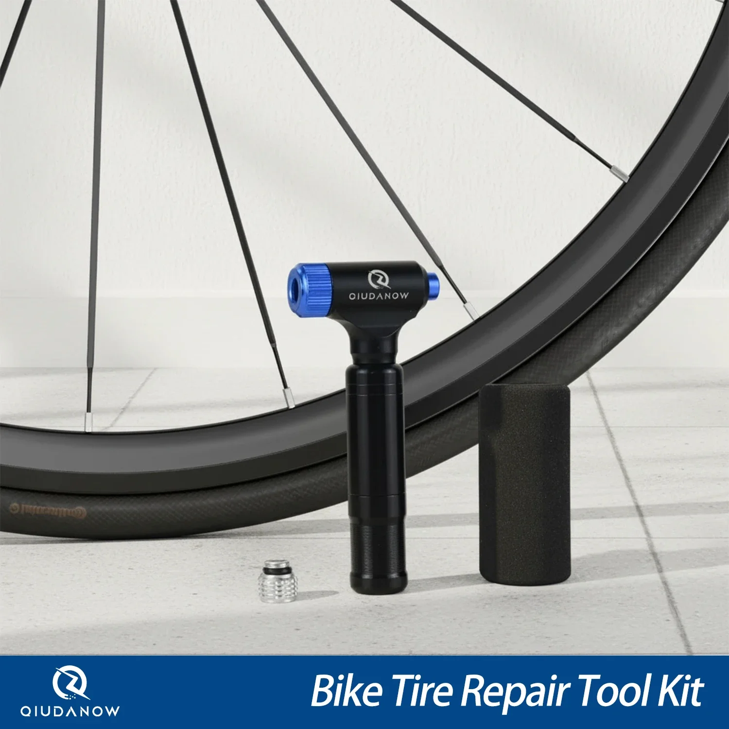 

QIUDANOW Bike Tire Repair Tool Kit with CO2 Inflator - Road And MTB Tubeless Tire Puncture Or Flat Fix Kit