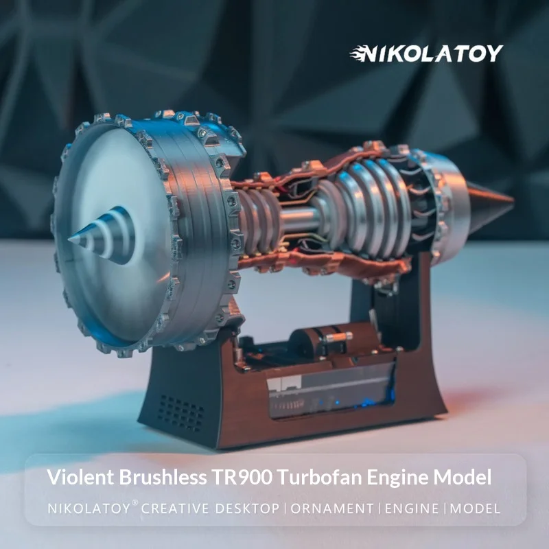 

NIKOLATOY TR900 Brushless Turbofan Engine Model Aviation Jet Engine Desktop Ornament Collectible Toy For Aviation Enthusiasts