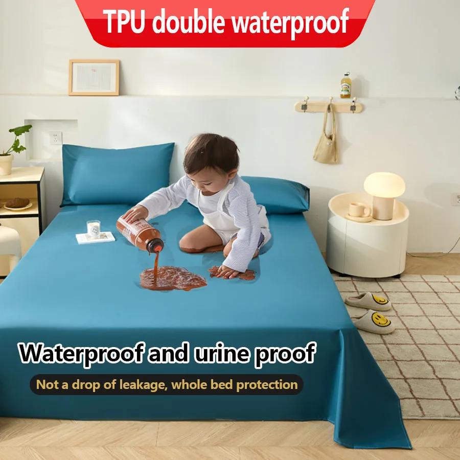KDJEIKZ  Waterproof Matted Oversized Bed Sheet Incontinence Prevention Urinary Pad Bedspread Cover Dustproof Washable No Pillow