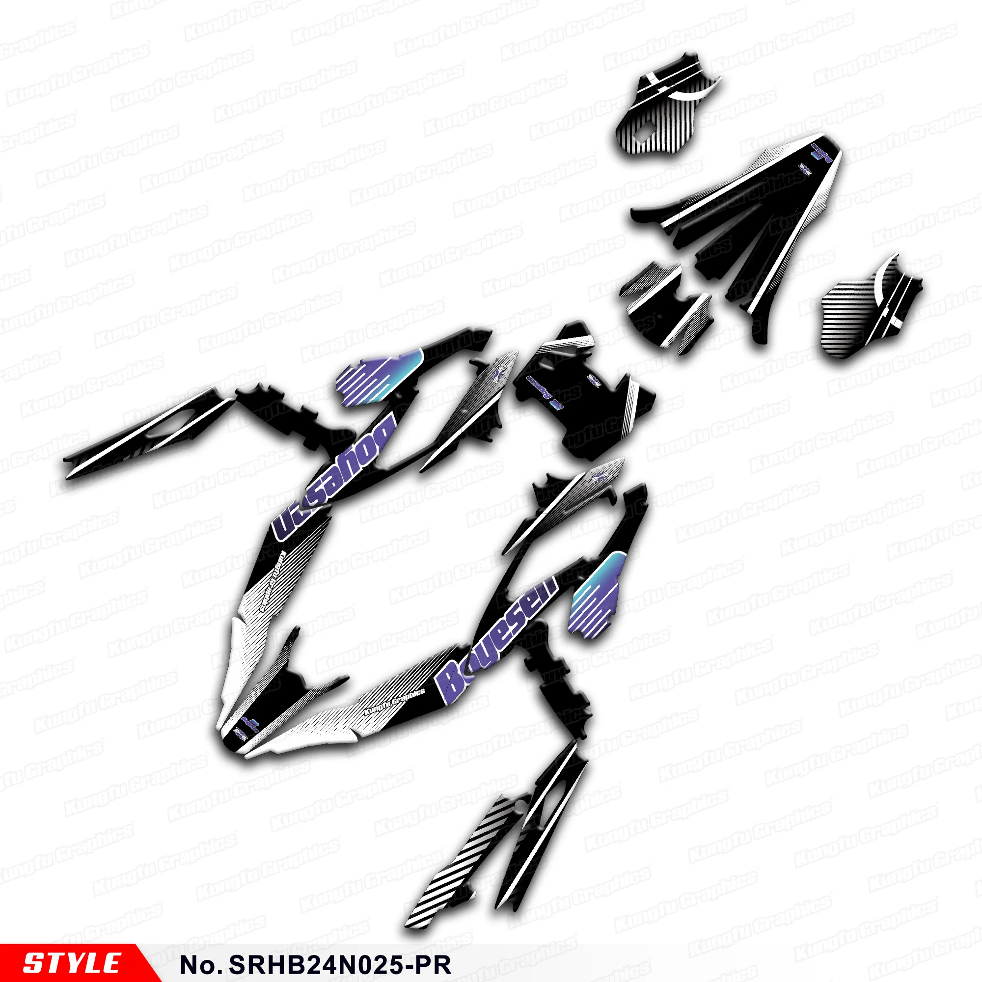 JY RACING Custom Motorcycle Stickers Vinyl Graphics for Hyper Bee Dirt eBike, Decoration, SRHB24N025-PR