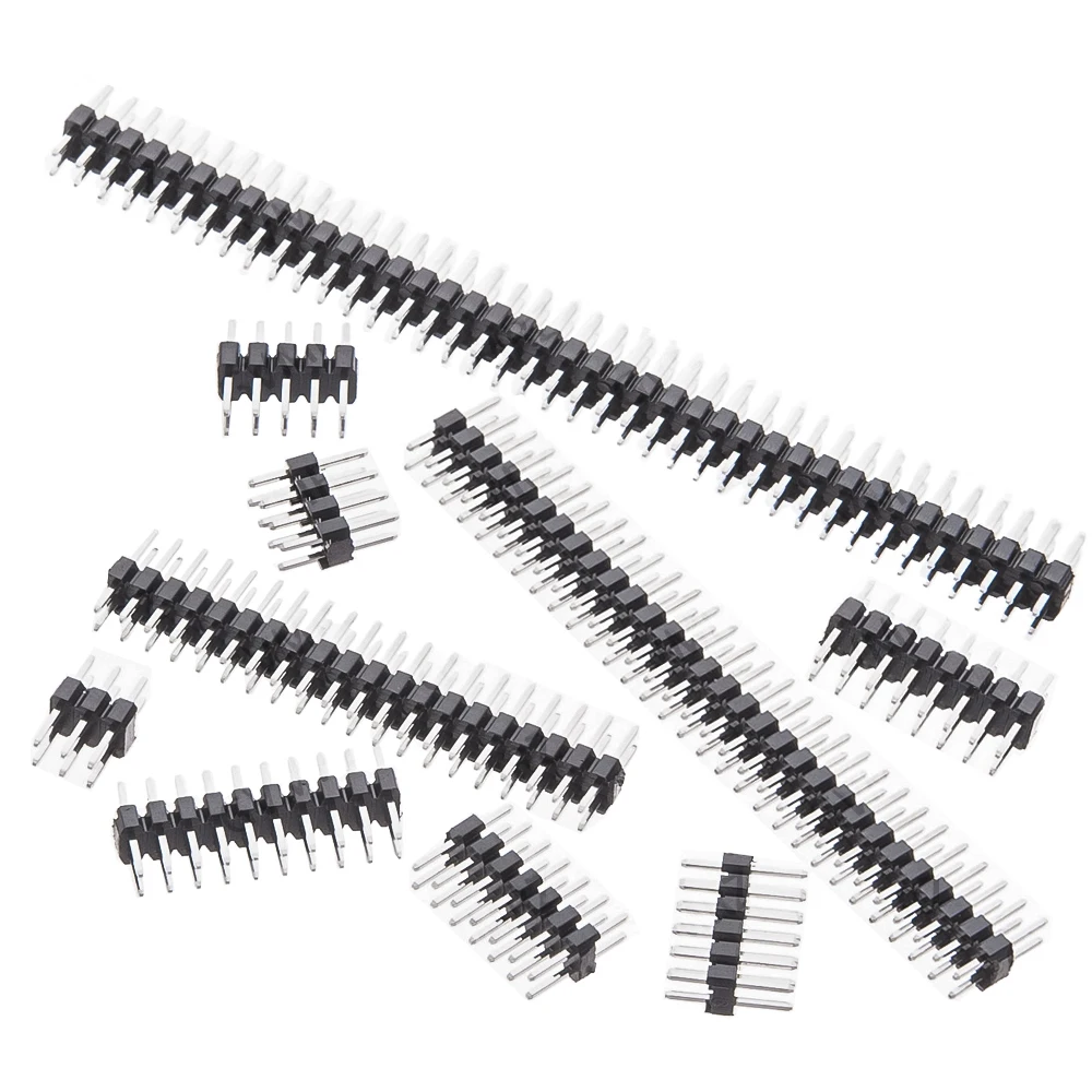 10PCS/Lot 2*2/3/4/5/6/7/8/10/12 2mm Double Row Pin Header Strip Connector Gold-plated Copper 2.0mm Male Header Pins 2mm 14/15