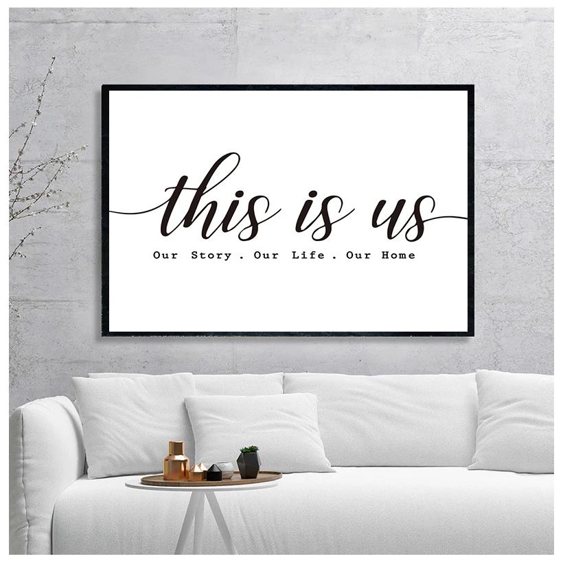 Our Story Our Life Our Home Black and White Canvas Prints Wall Art Paintings Wall Posters Pictures for Bedroom Decor