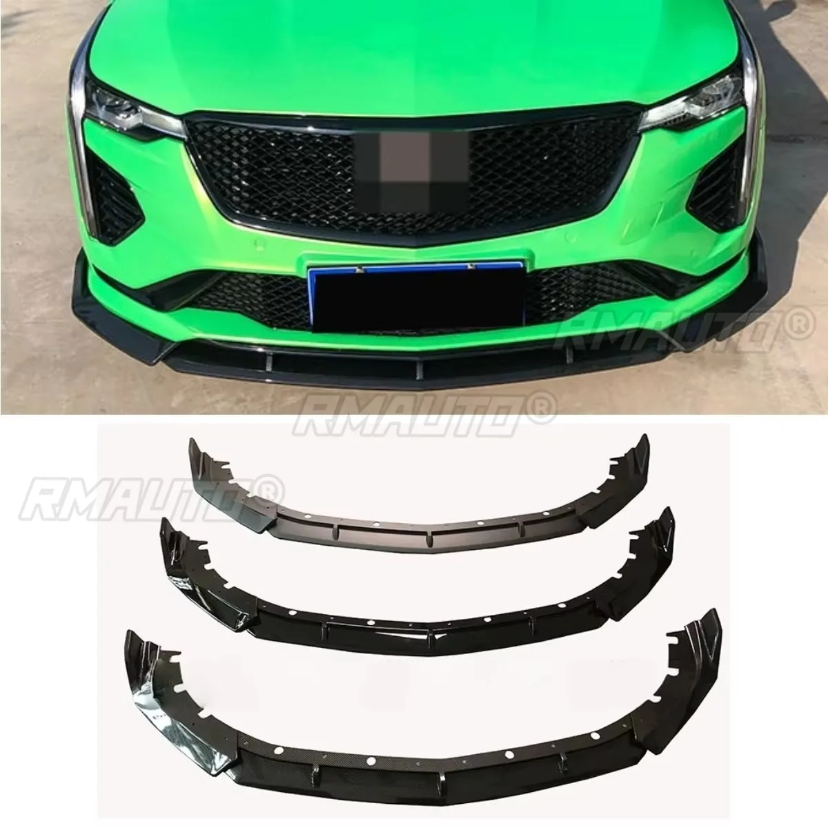 Car Front Bumper Lip Splitter Diffuser Spoiler Body Kit for Cadillac CT4 2020-2024 Bumper Guard Cover Protector Car Accessories