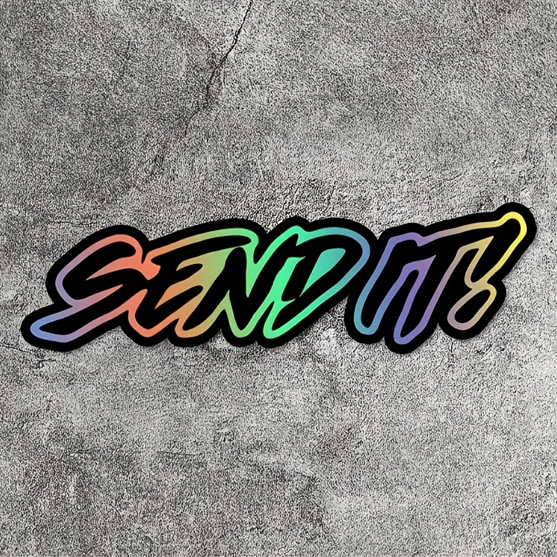 

Голографическая наклейка на автомобиль SEND IT, водонепроницаемая, солнцезащитная, виниловая, для капота, боковых окон, маскировки царапин, декор для авто