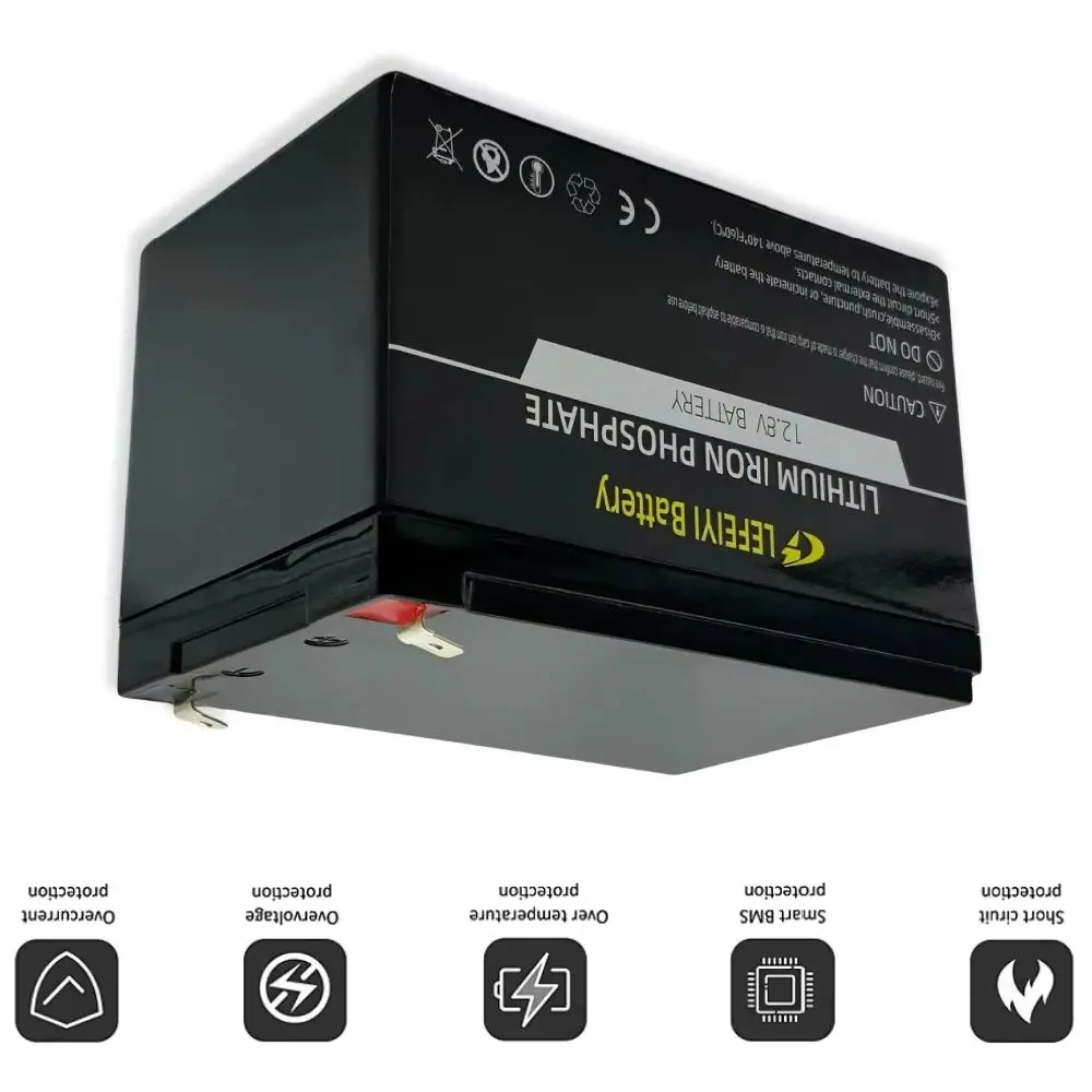 

12V 12Ah LiFePO4 Battery Pack Built-in BMS 12000mAh Lithium Iron Phosphate Battery for Solar Panel Kits, Pushchairs, Motorhomes,