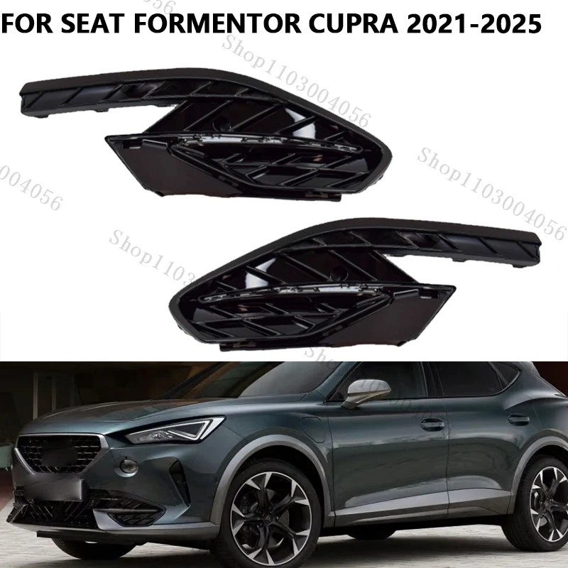 For SEAT Formentor Cupra 2021 2022 2023 2024 2025 Front Bumper Fog Light Cover Grille Car Accessories 5FF853665D 5FF853666D