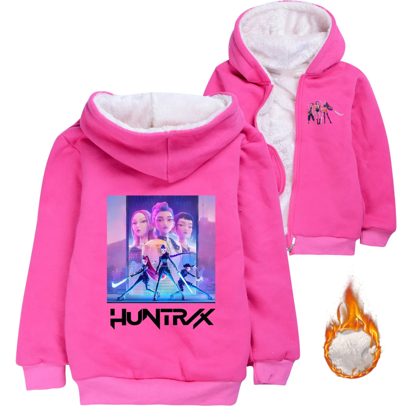 

KPop Demon Hunters Kids Zipper Hoodie Jacket Winter Pullover Sweatshirt Teen Girls Boys Children's Hoody Coat 5020
