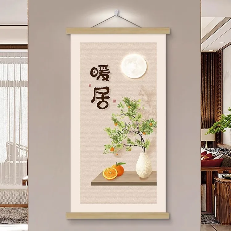 The tapestry opposite the door at home symbolizes good murals, warm residence entrance decorative paintings New Chinese style
