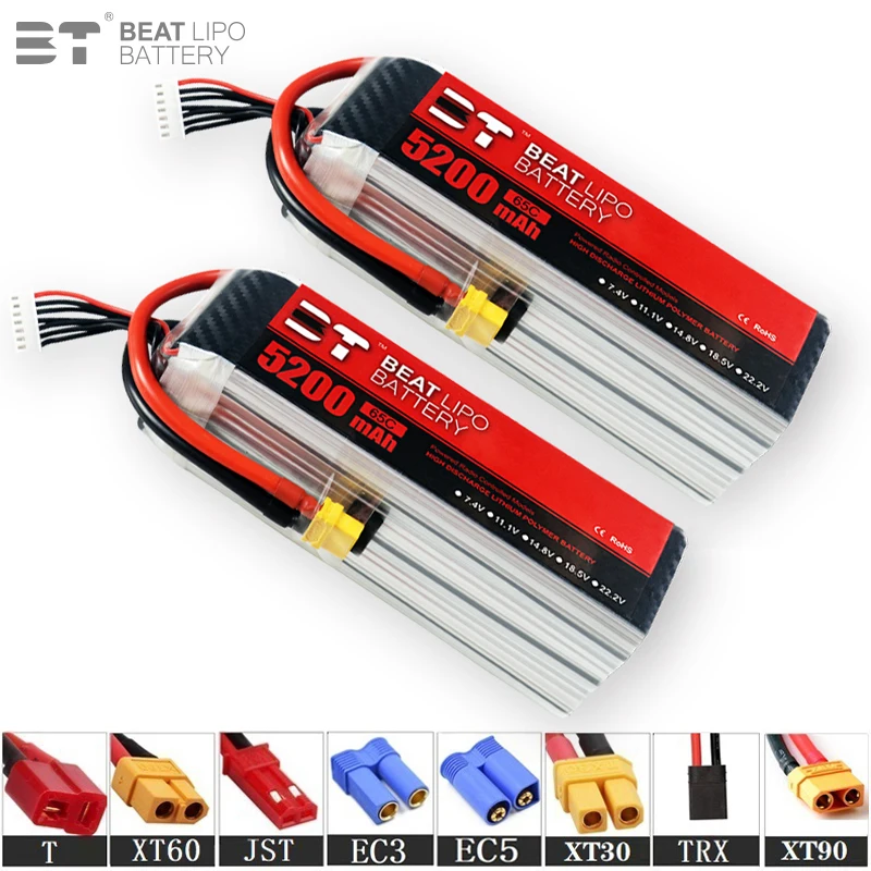 6s NEW 22.2V 5200mAh 65C LiPo Battery For RC Quadcopter Helicopter FPV Racing Drone Spare Parts 22.2V Rechargeable Battery