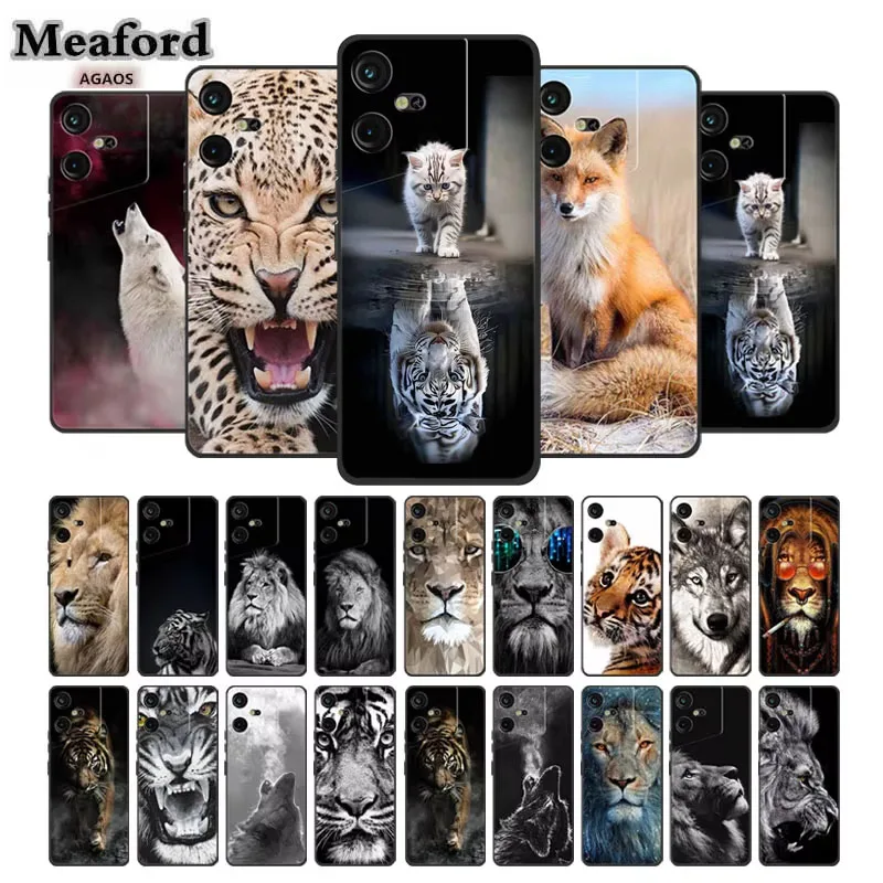 For Tecno Pova Neo 3 2 Case Luxury Soft Silicone TPU Phone Back Cover Case for Tecno Pova Neo3 Coque LG6n LH6n  Animal Wolf Case