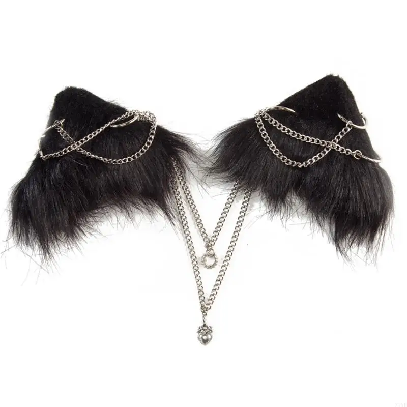 N7YF Cartoon Tier Stereo Ohren Haarklammern Halloween Kostüm Kopfbedeckung für Frauen Männer bei Geburtstagsfeier Anime Thema