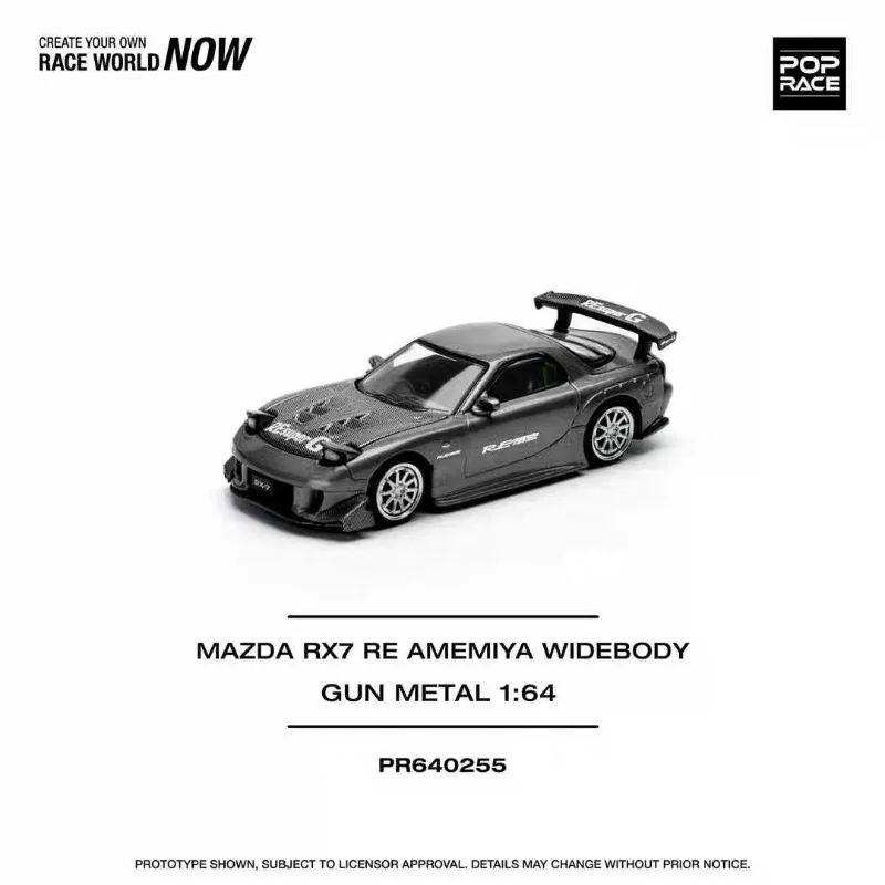 

POP RACE 1:64 MAZDA RX7 RE Amemiya Widebody PR640255 Alloy Car Model Collection Gift