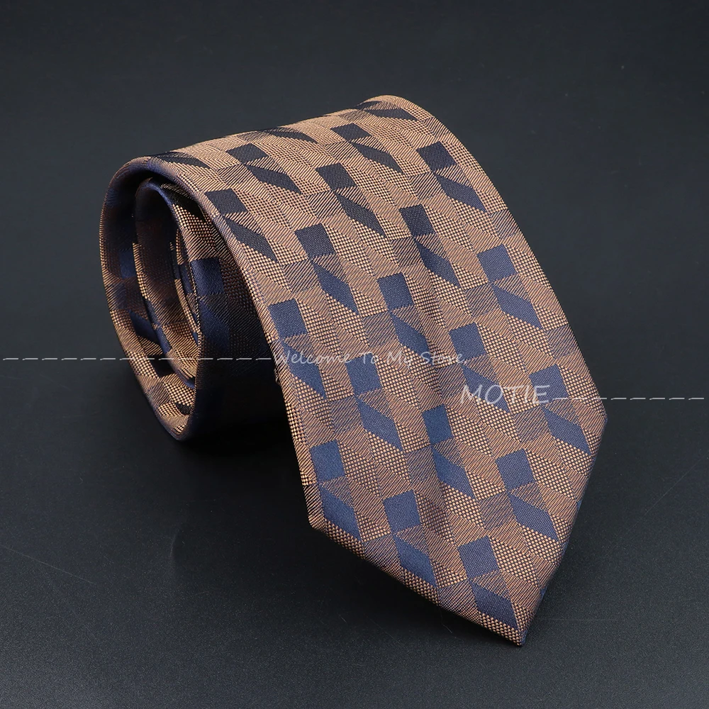 Innovatively Striped Necktie Grey Green Plaid Polyester Tie For Group Party Office Business Shirt Suit Collar Stylish Decoration