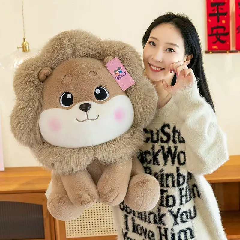 Милая плюшевая игрушка в виде льва, креативная мягкая кукла-трансформер, идеальный подарок, Новое поступление, мягкая фигурка животного для детей и коллекционеров