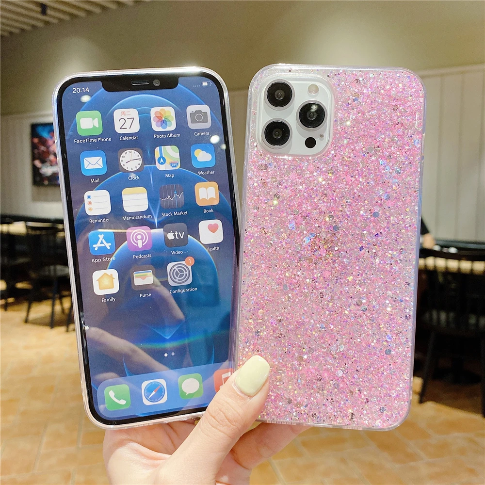 Shiny Glitter Soft Silicon Case for Samsung Galaxy A14 A34 A54 A24 A13 A23 A33 A53 A04 Bling Gold Silver Foil Back Cover Coque