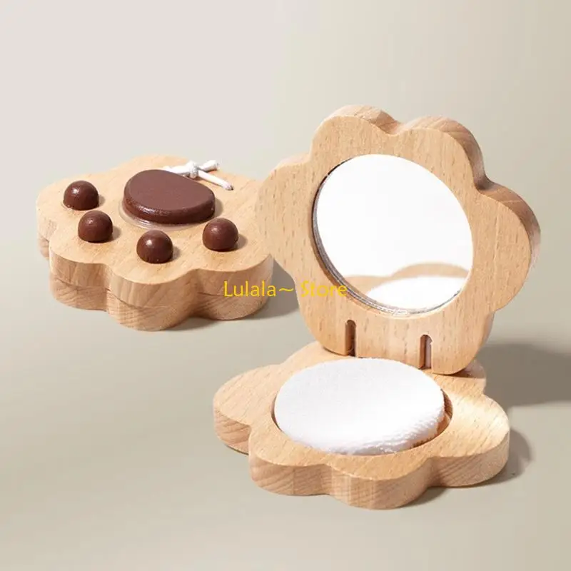 y4qa Kids Cosmetic Doalplay Toy Kits Creative Wooden Makeup Makeup for Girl Gifting Supply