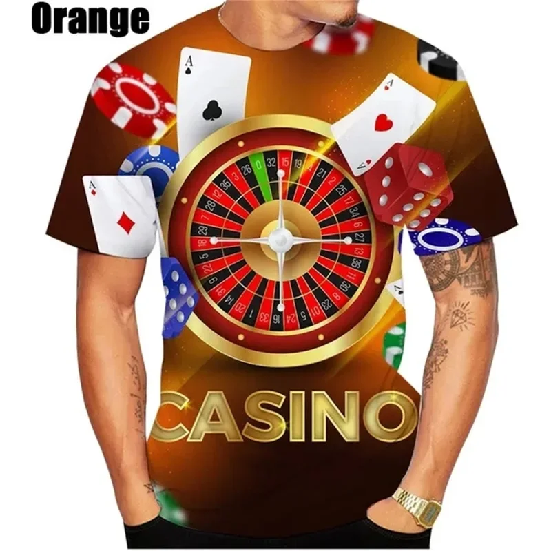 Hot Summer Casino Roulette 3D Printed T-shirt Men\'s Casual Crewneck T-shirt Top Street Wear Men\'s Oversized T-shirt