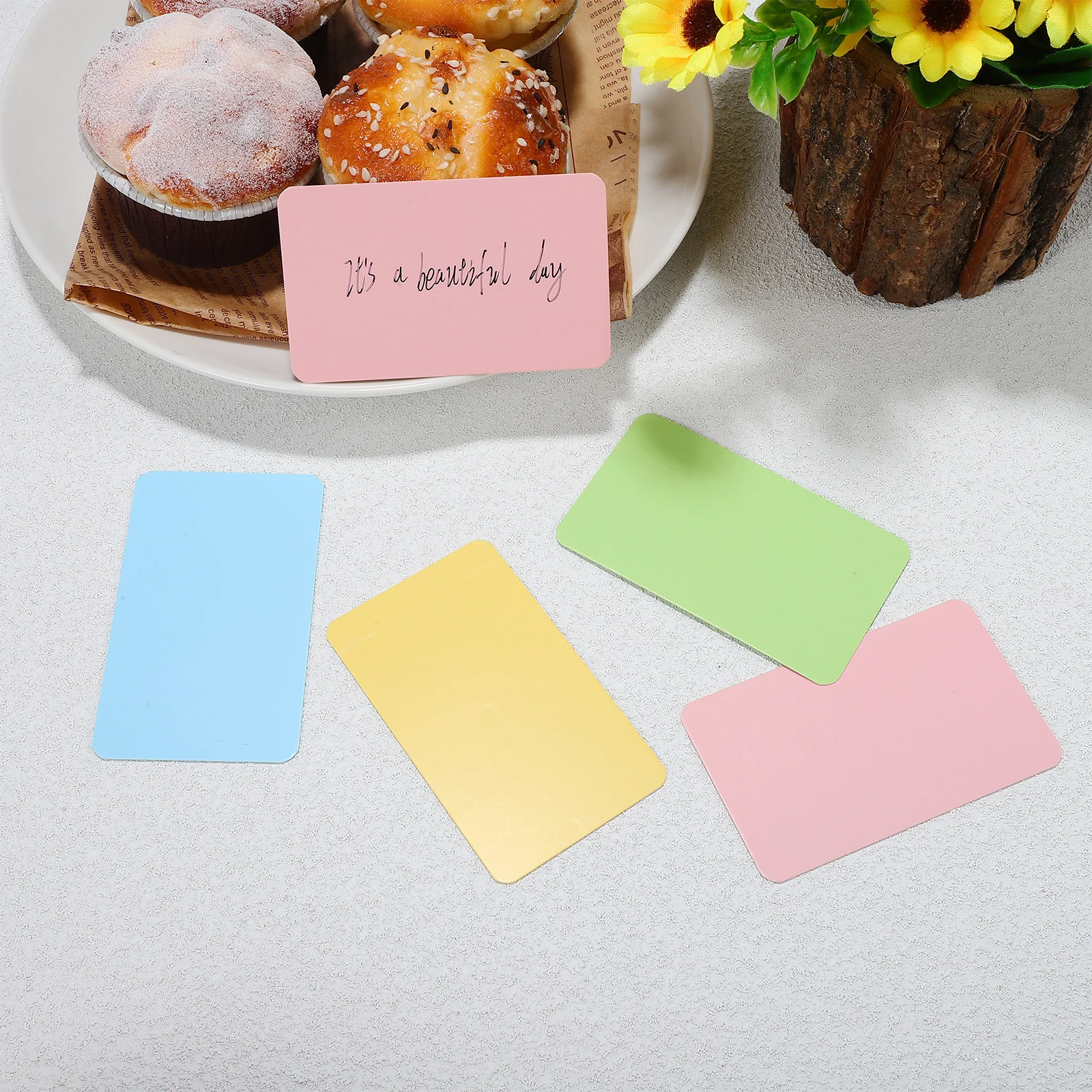 4 Boxes Colored Blank Kraft Paper Cards Thick Smooth Writable Multicolor Flashcards Message Notes Learning Memory Cards
