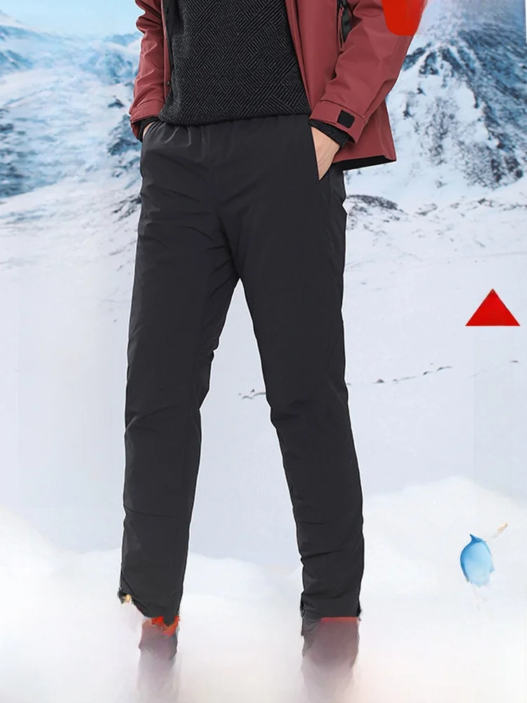 

Мужские пуховые брюки с высокой талией, функциональные, водонепроницаемые, легко чистящиеся, для активного отдыха, морозостойкие, для снега, весна 2026, новинка