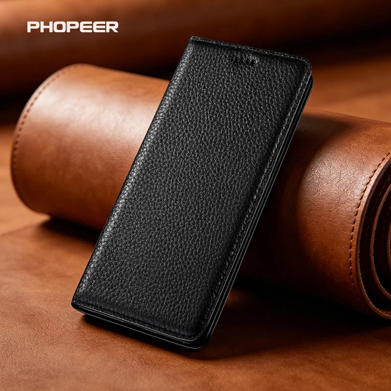 

Luxury Genuine Leather Case for Xiaomi Poco C75 C71 C65 C55 C51 C50 C40 C31 C3 4G 5G Litchi peel pattern card pack phone case