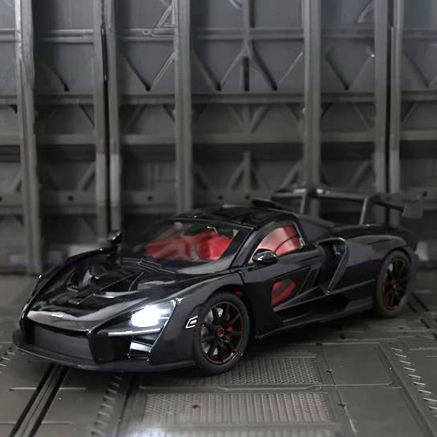 

1:24 модель суперкара из сплава McLaren Senna, украшение автомобиля, двери и капот двигателя, багажник можно открыть