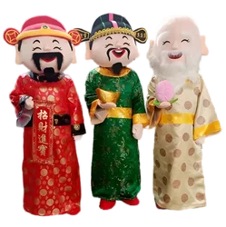 2025 Chinese new year mascot costume fu lu shou caishen ye mascot outfit fortune god mascout suit for parade carnival promotion