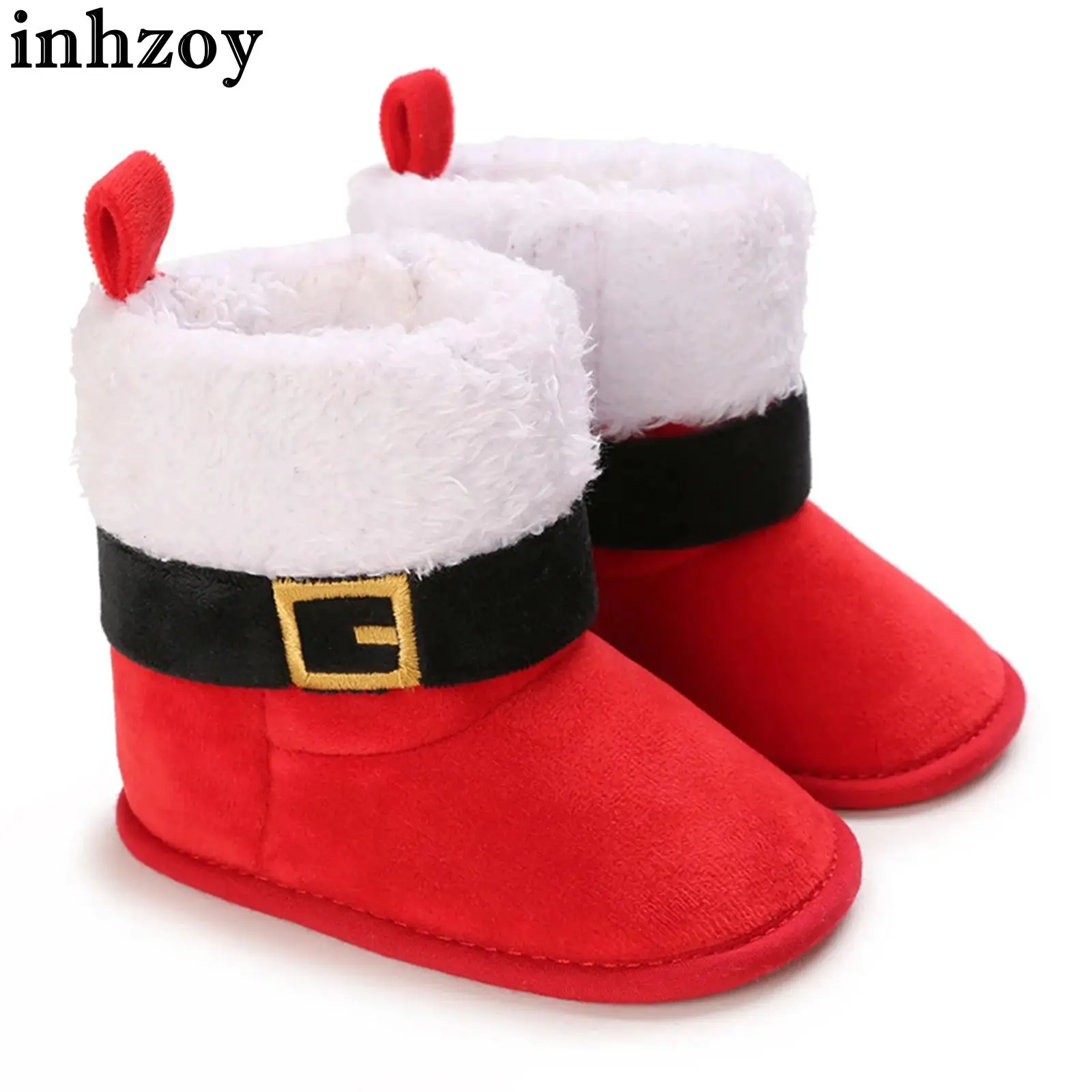 

Baby Christmas Booties Sock Shoes Xmas Santa Elf Cosplay Costume Accessory Winter Warm Soft Cozy Fleece Slippers Prewalker