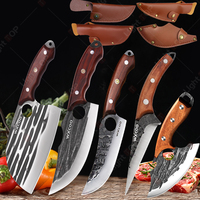 Light TOP 1~5pcs Kitchen Forged Butcher Knife Sharp Fruit Slicing Vegetable Cutter Utility Knife for Cooking Household BBQ Knife