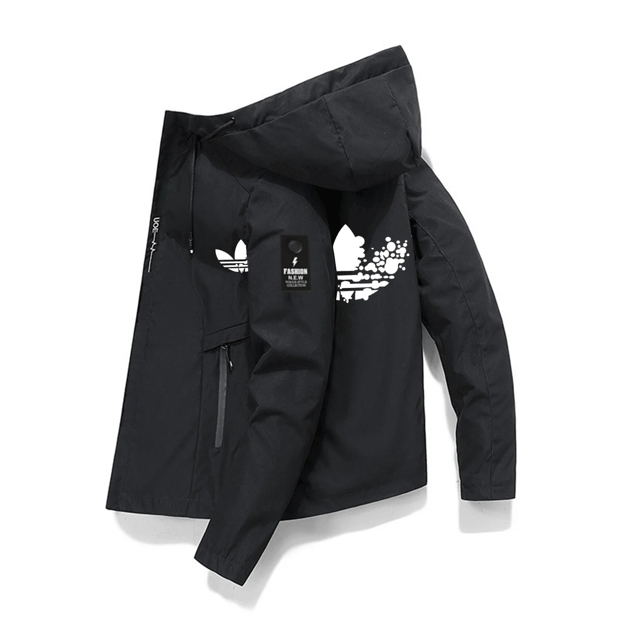 

A trendy stand-up collar windproof and warm jacket, a high-end Korean-style trendy men's jacket, new printed top for spring 2025