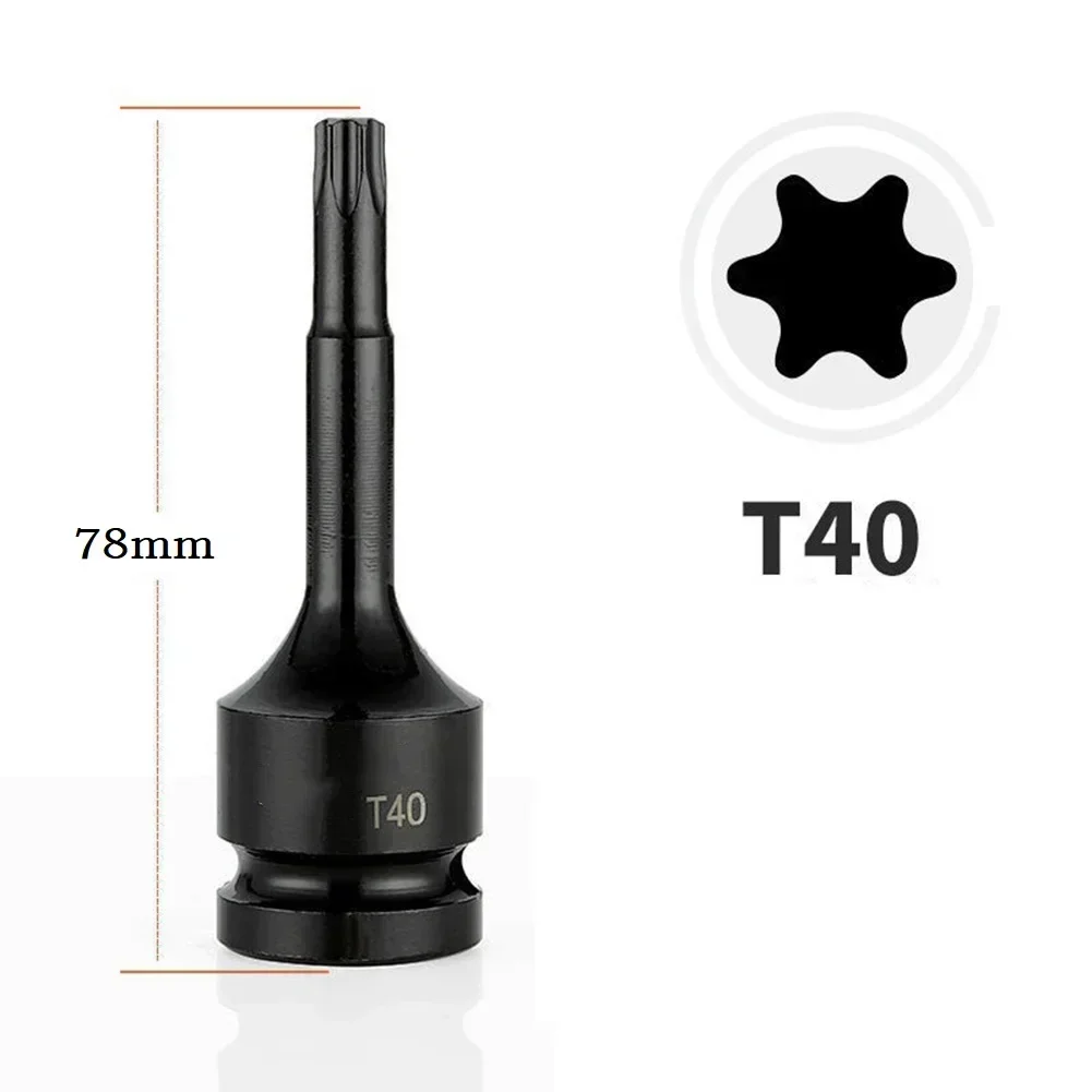 Imagem -04 - Brocas de Chave de Fenda Torx Adaptador de Soquete de Unidade de Impacto de Polegadas T20 T25 T27 T30 T35 T40 T45 T50 T55 T60 T70 T80 T100