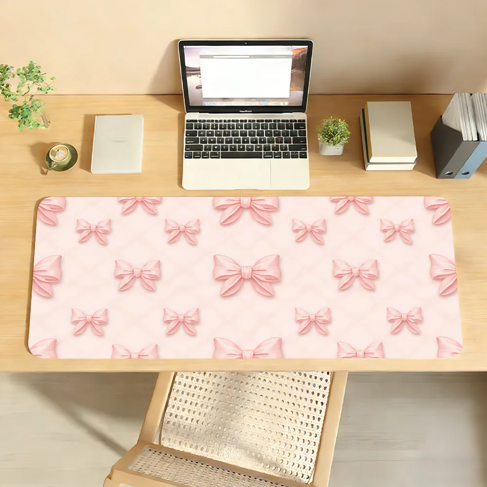 Bow Flower Pink Mouse Pad Computer Laptop Rubber Non-slip Mouse Mat Mousepad Gamers Decoracion Desk Mat